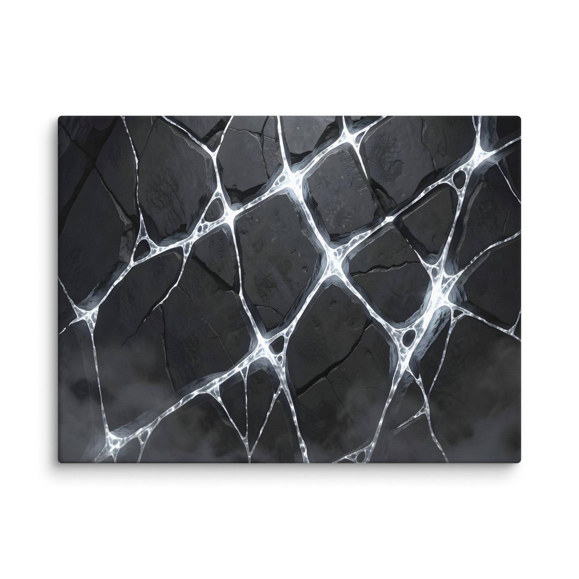 Pumice canvas print shown in wall display view in 20 x 40 inch statement piece