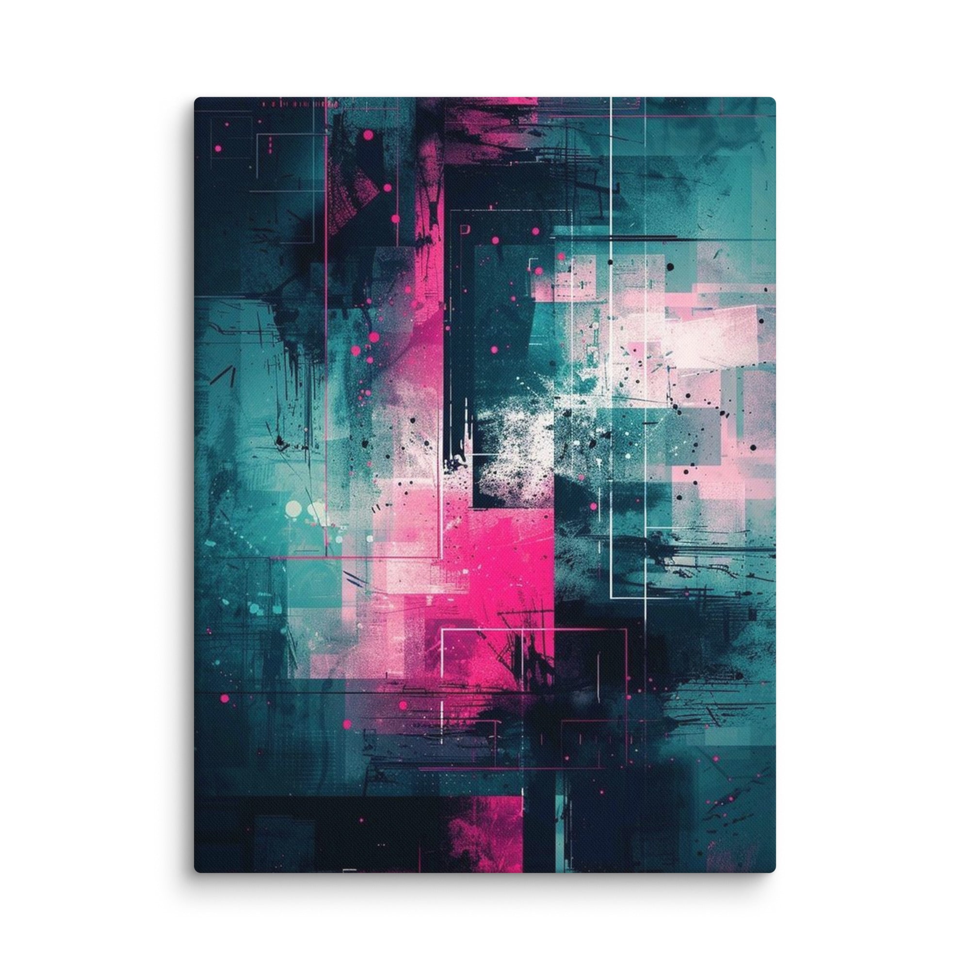 Neona canvas print shown in wall display view in 6 x 6 inch universal size