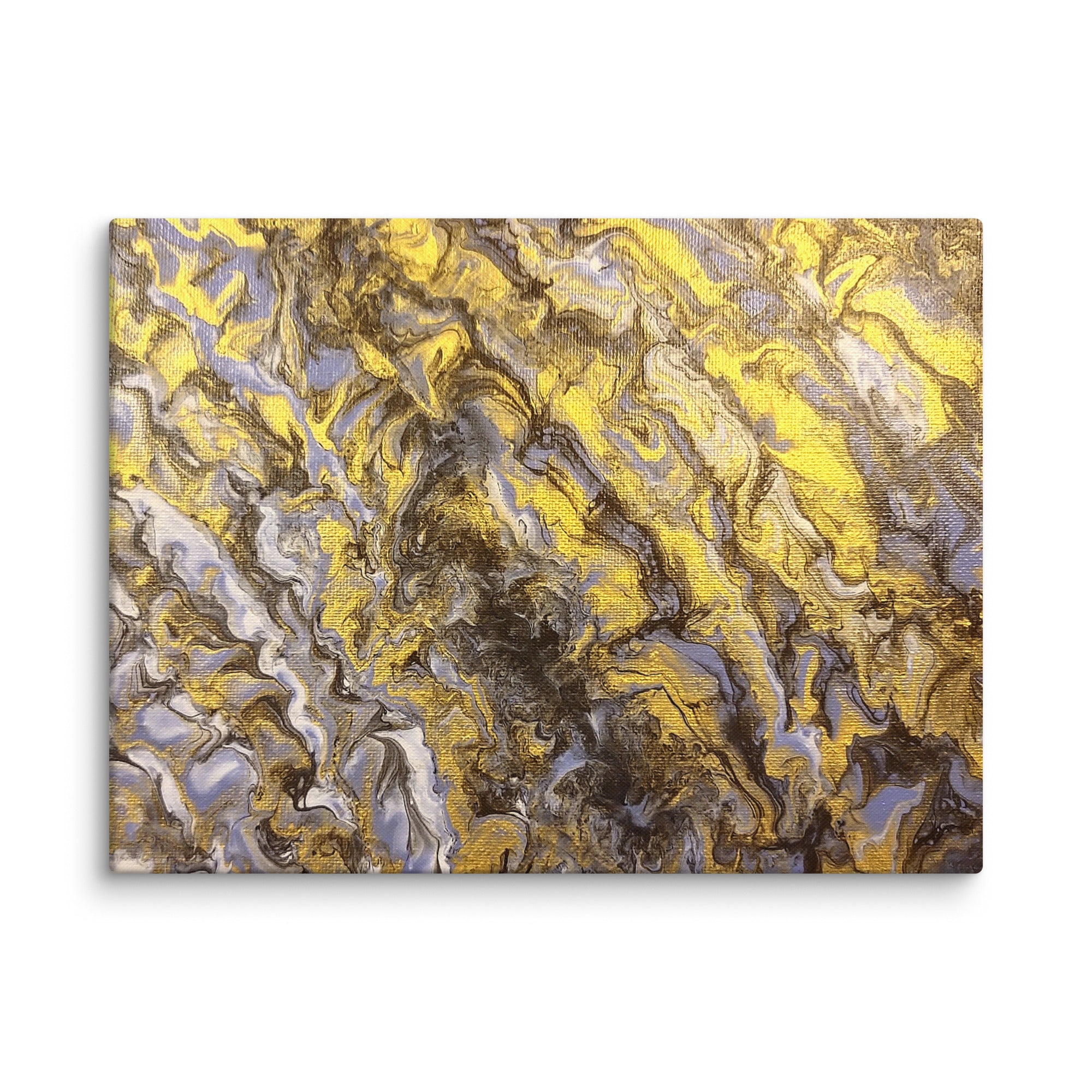 Gold Wave canvas print shown in wall display view in 18 x 24 inch large size