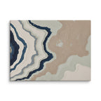 Karst canvas artwork with limestone-like textures and deep charcoal shadows, shown on white.