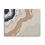 Spall canvas artwork with fractured stone-like layers and linear fissures, shown on white.