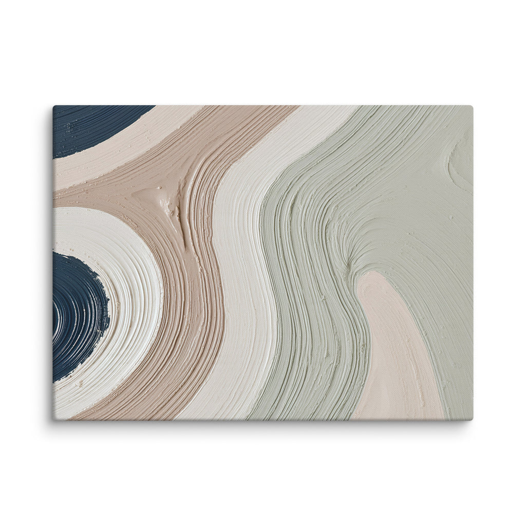 Talus canvas artwork with angular rock-like forms and deep charcoal contrasts, shown on white.