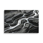 Basalt canvas print with product details shown in 37 x 37 inch statement piece