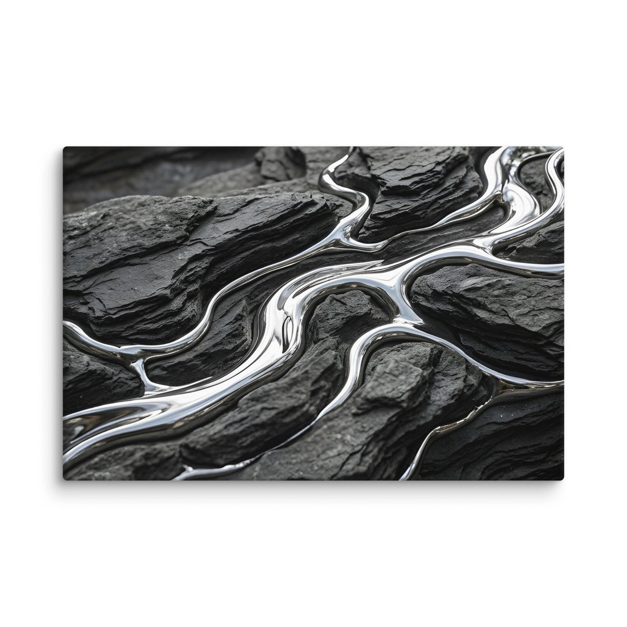 Basalt canvas print with product details shown in 37 x 37 inch statement piece