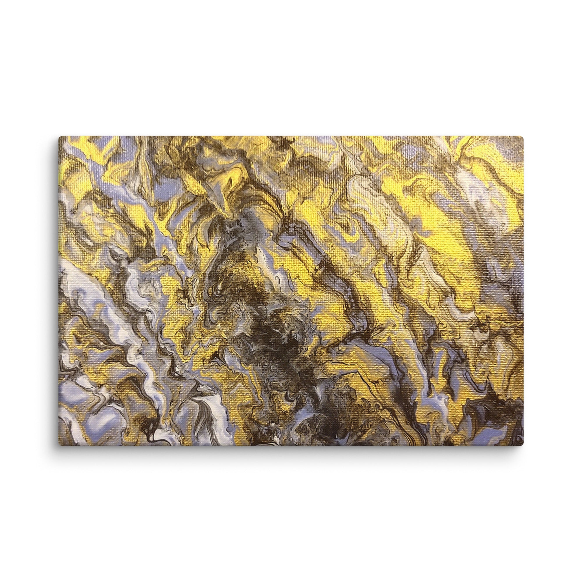 Gold Wave canvas print product view in 40 x 60 inch statement piece