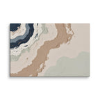 Spall canvas artwork with fractured stone-like layers and linear fissures, shown on white.