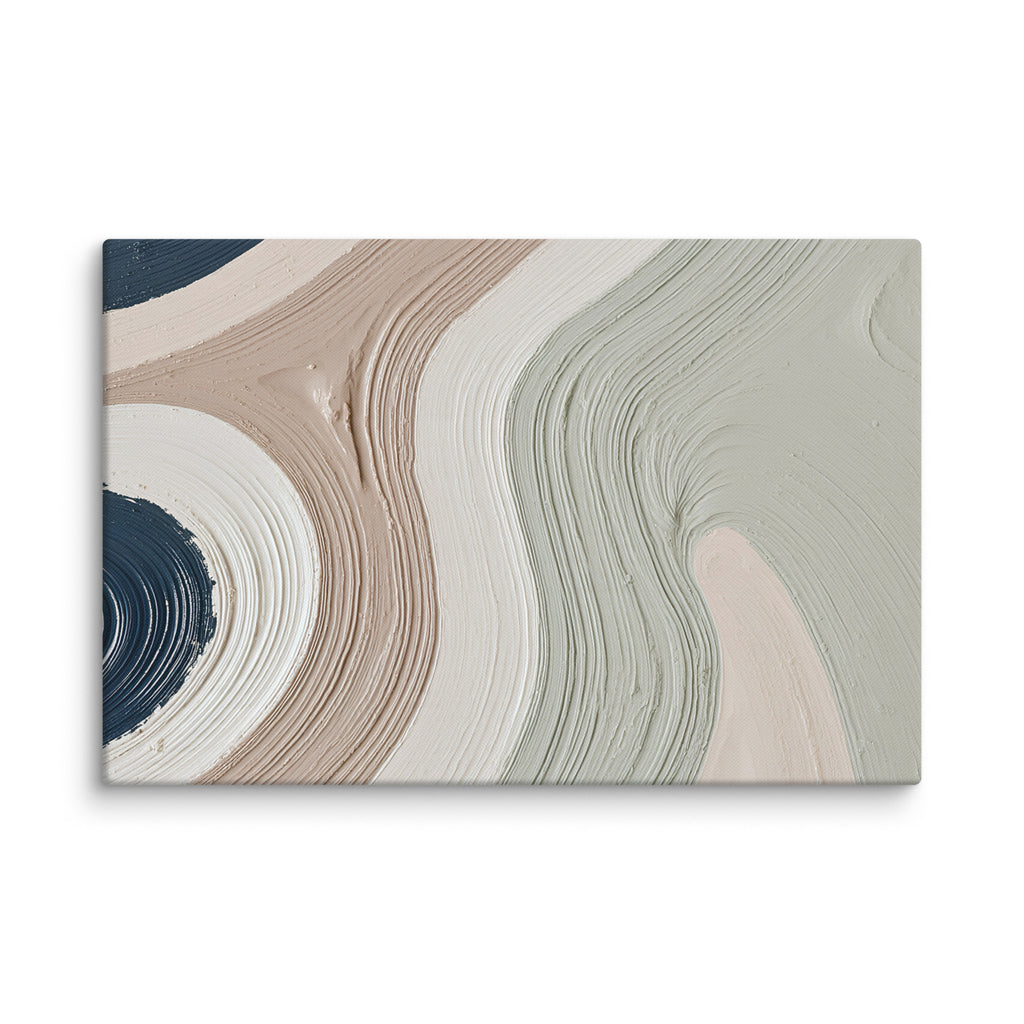 Talus canvas artwork with angular rock-like forms and deep charcoal contrasts, shown on white.