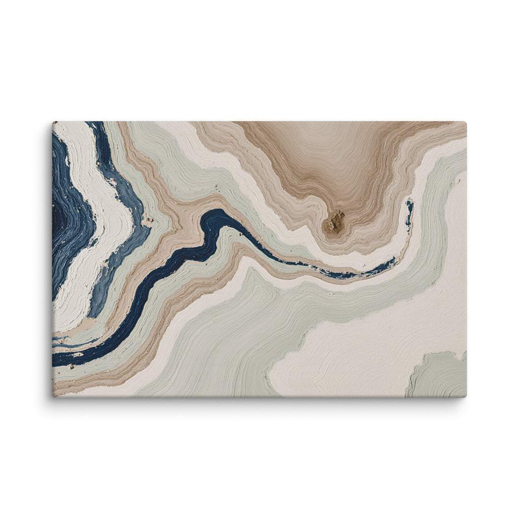 Terrace canvas artwork with stepped stone-like shelves and warm mineral gradients, shown on white.