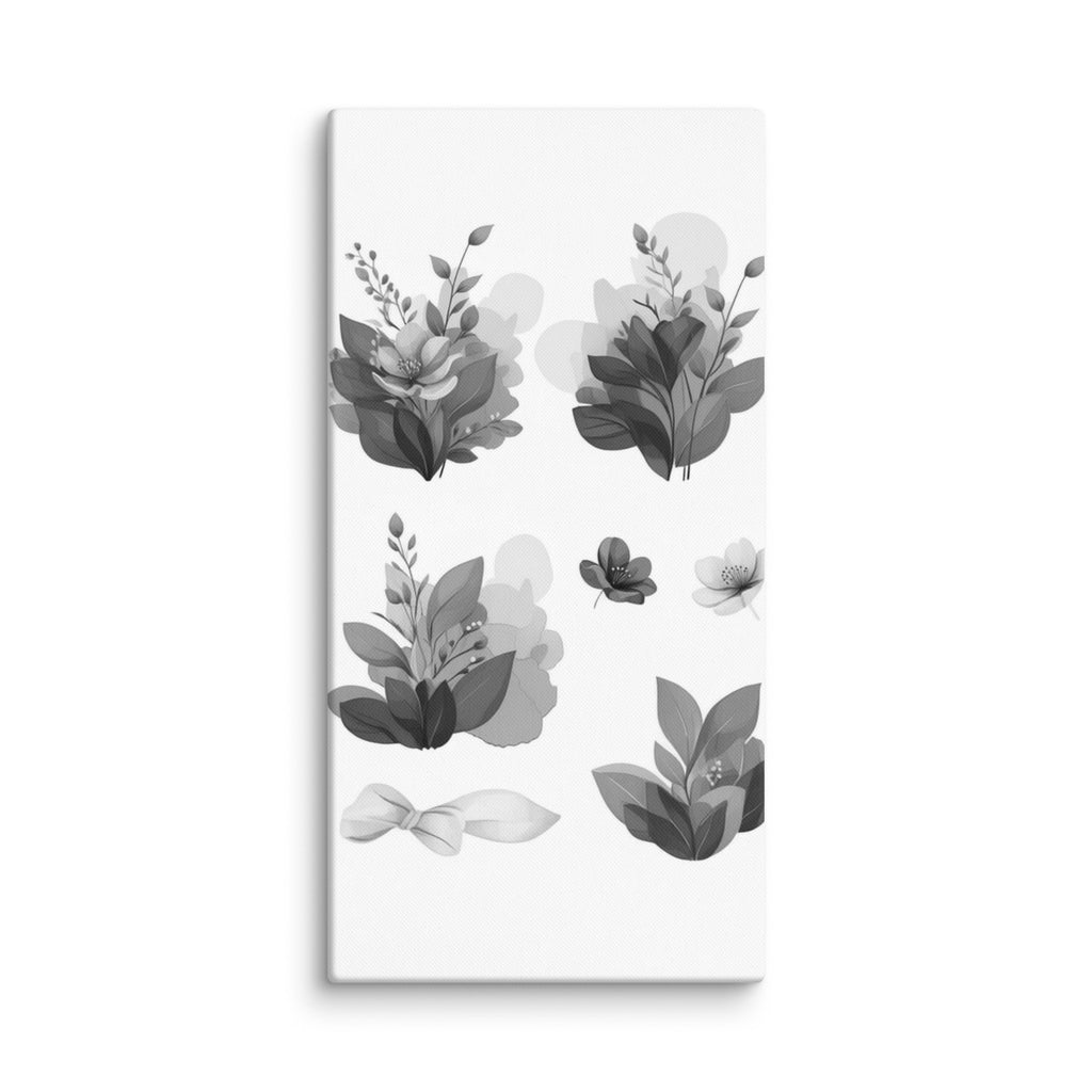 "Aurore" | Canvas Black and White Floral