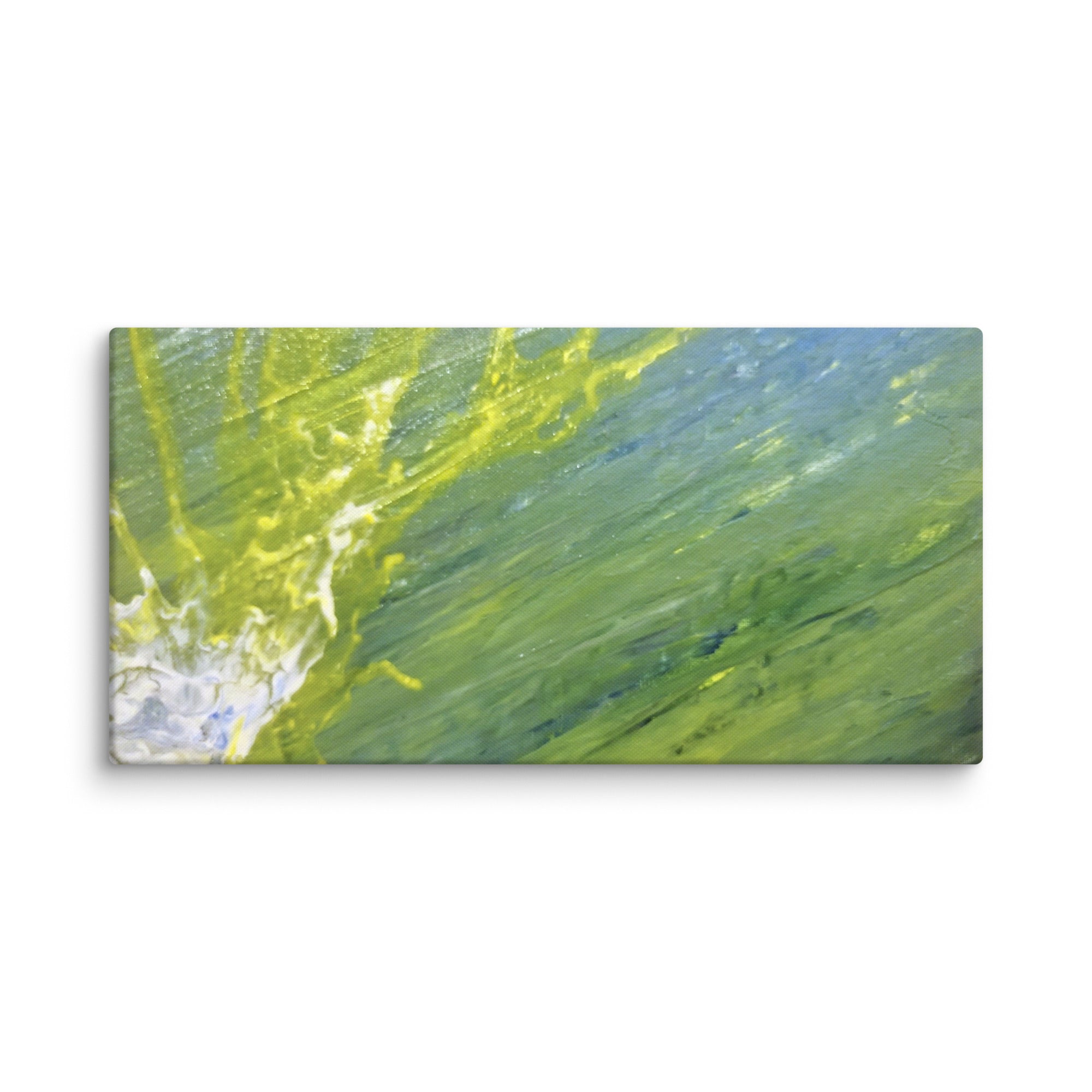 Charged Waters canvas print shown in wall display view in 24 x 24 inch large size