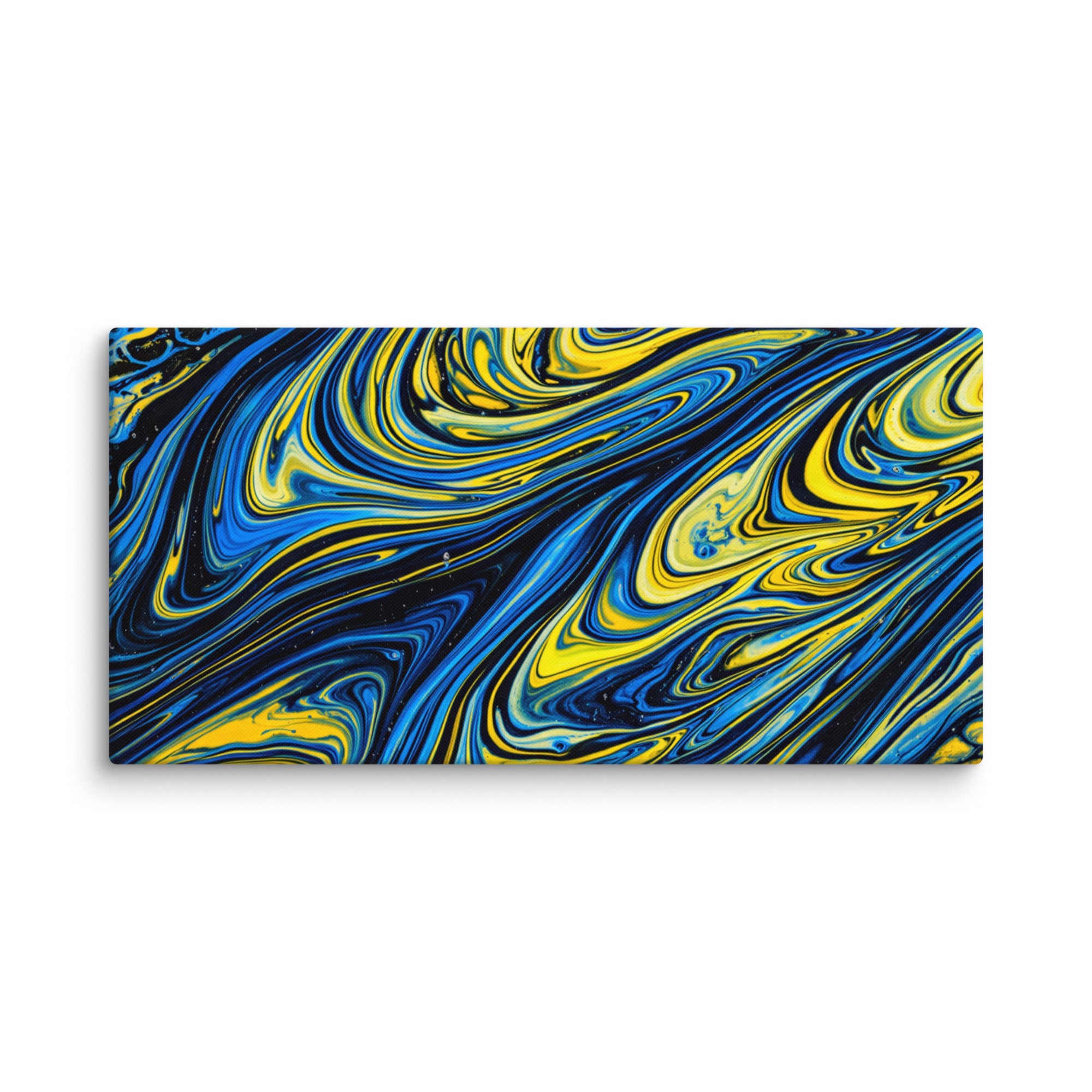 Coral canvas print shown in wall display view in 20 x 60 inch statement piece