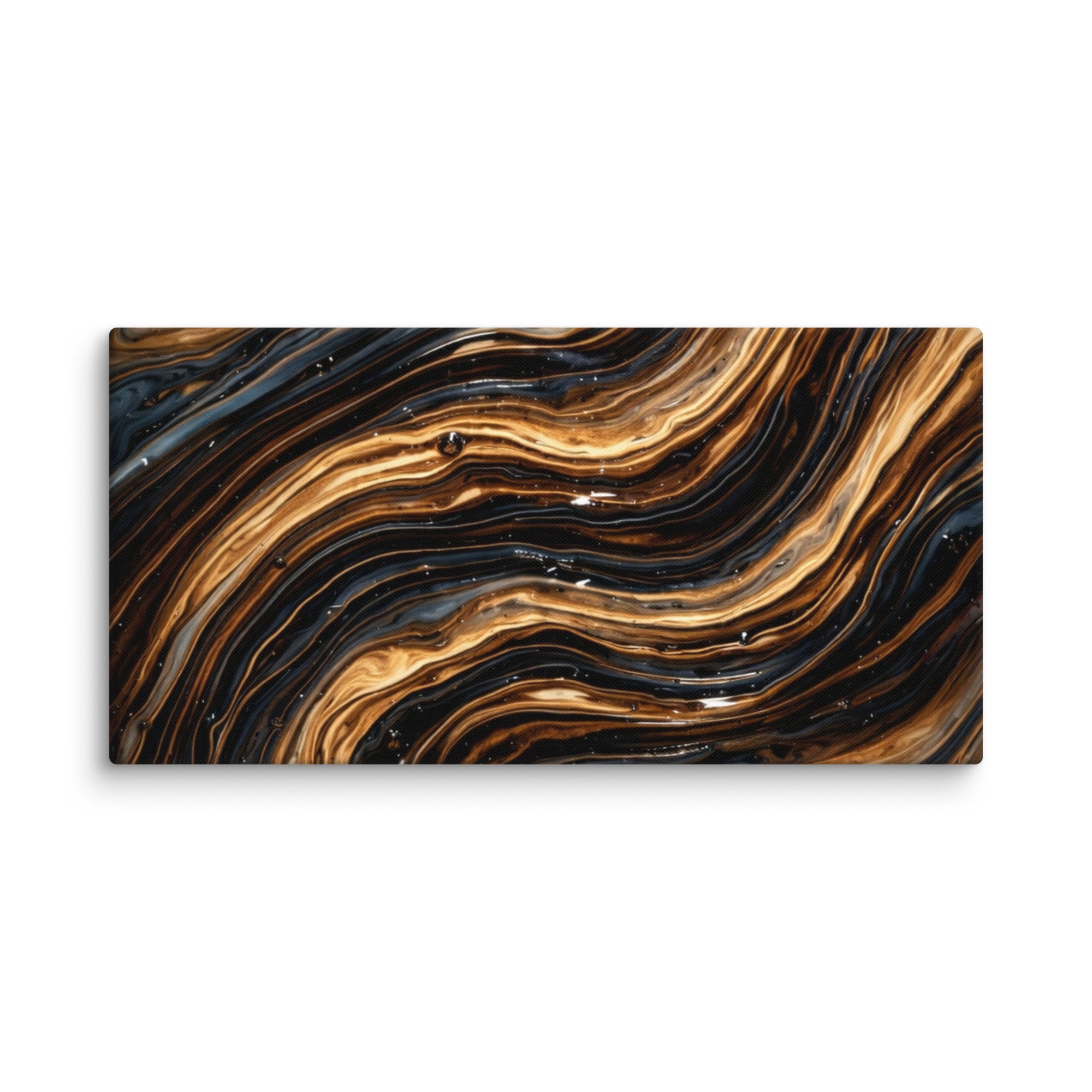 Amber canvas print shown in wall display view in 20 x 40 inch statement piece