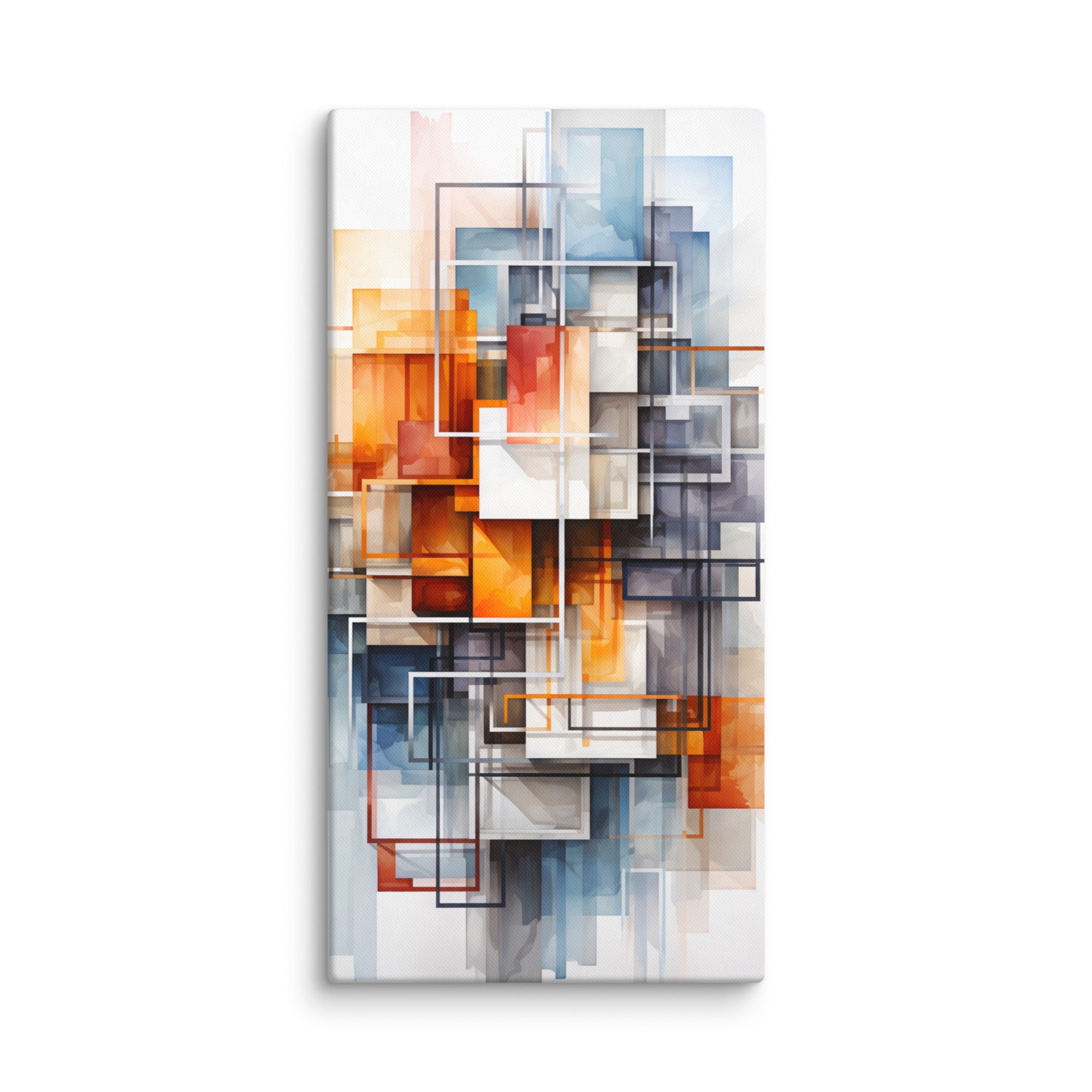 Facet canvas print with product details shown in 24 x 48 inch statement piece