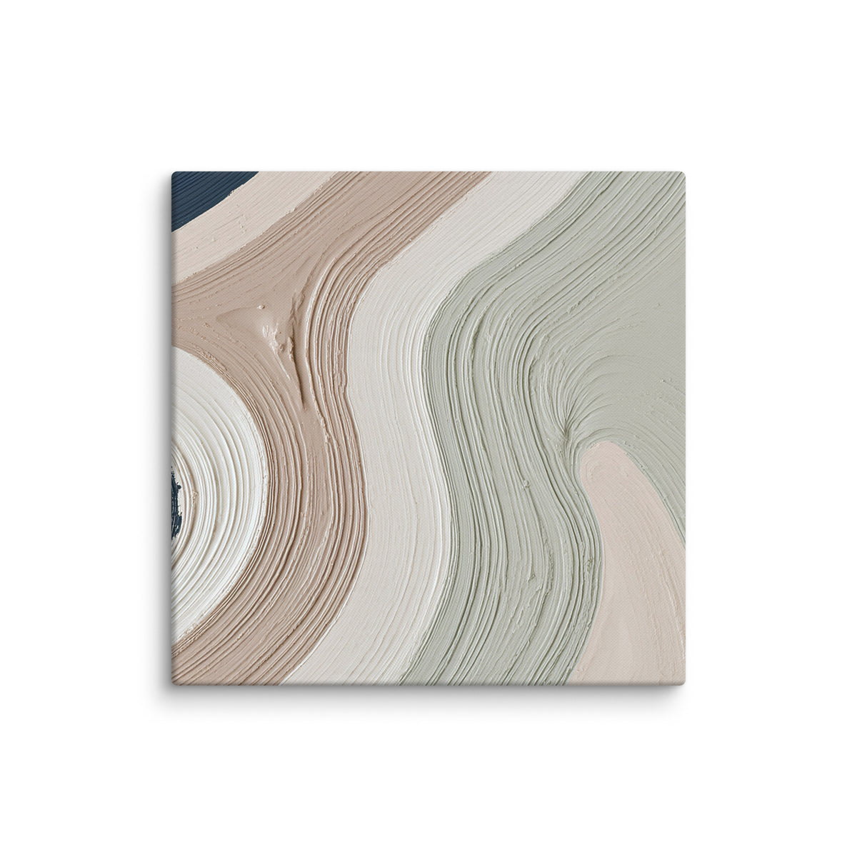 Talus canvas artwork with angular rock-like forms and deep charcoal contrasts, shown on white.