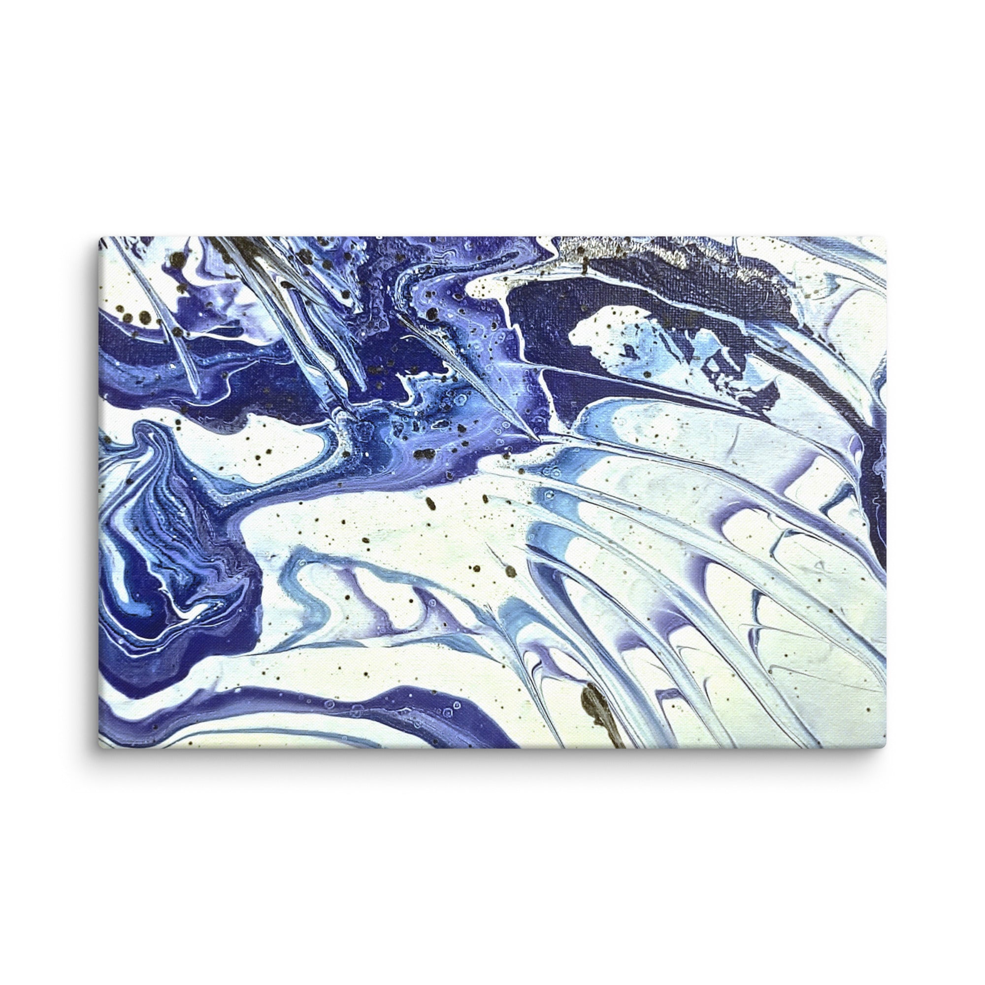 Cobalt canvas print product image in 20 x 40 inch statement piece