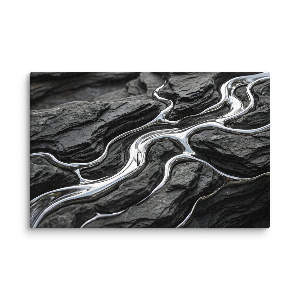 Basalt canvas print shown in wall display view in 20 x 40 inch statement piece