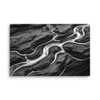 Basalt canvas print shown in wall display view in 20 x 40 inch statement piece