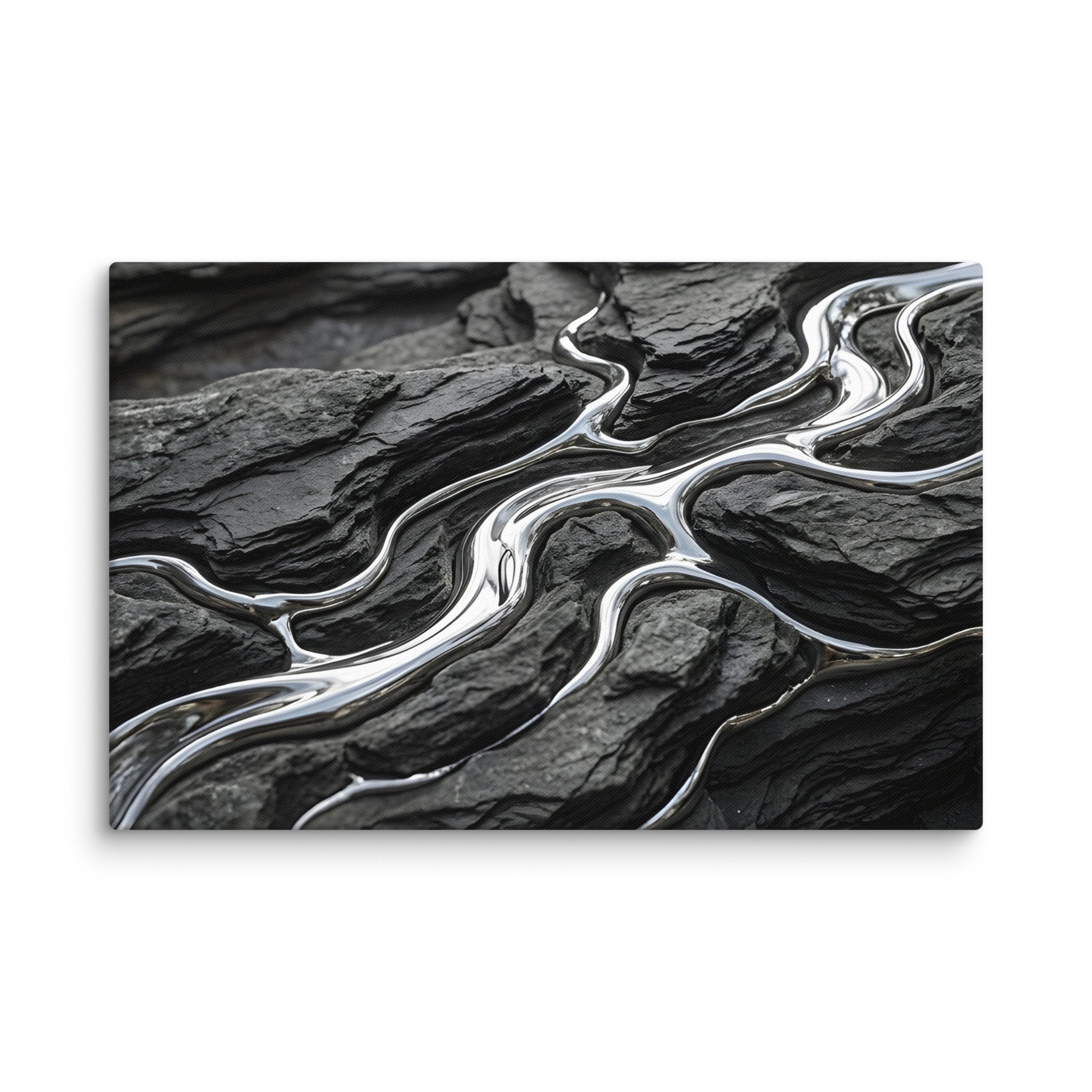 Basalt canvas print shown in wall display view in 20 x 40 inch statement piece