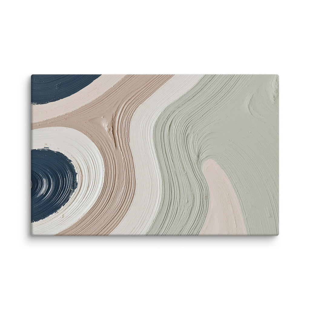 Talus canvas artwork with angular rock-like forms and deep charcoal contrasts, shown on white.