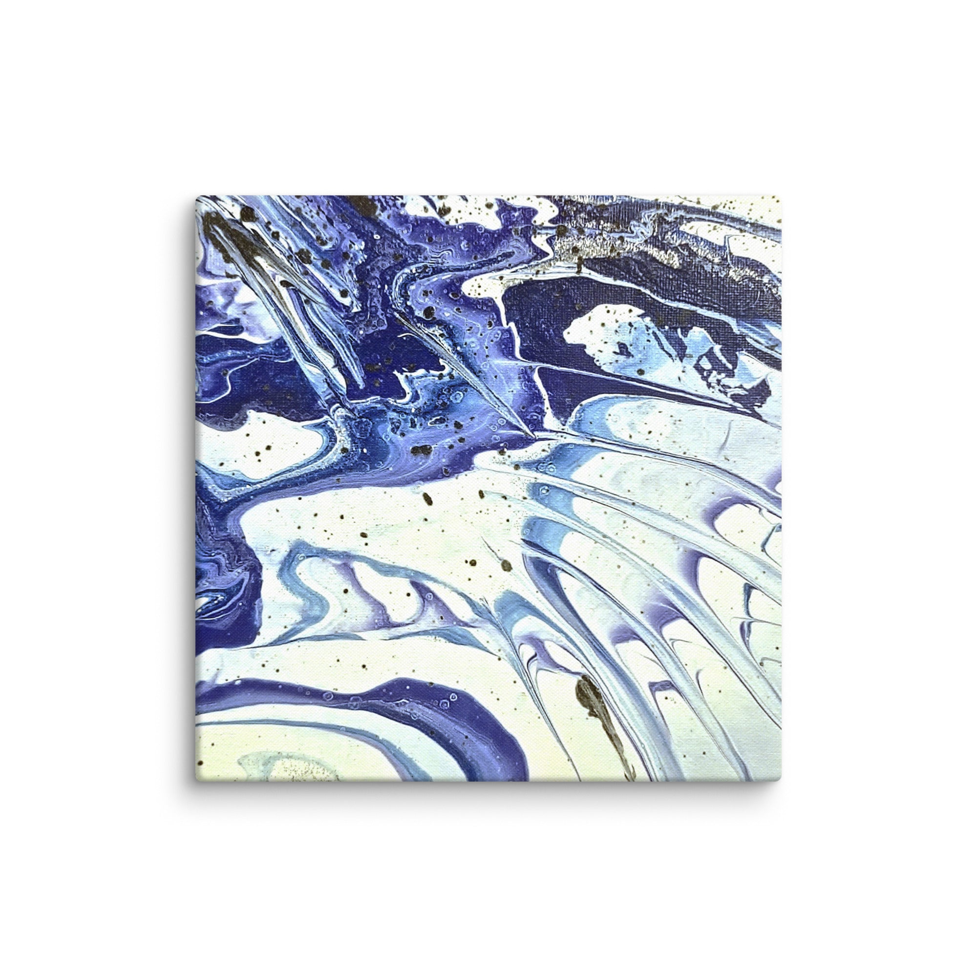 Cobalt canvas print shown in wall display view in 24 x 24 inch large size