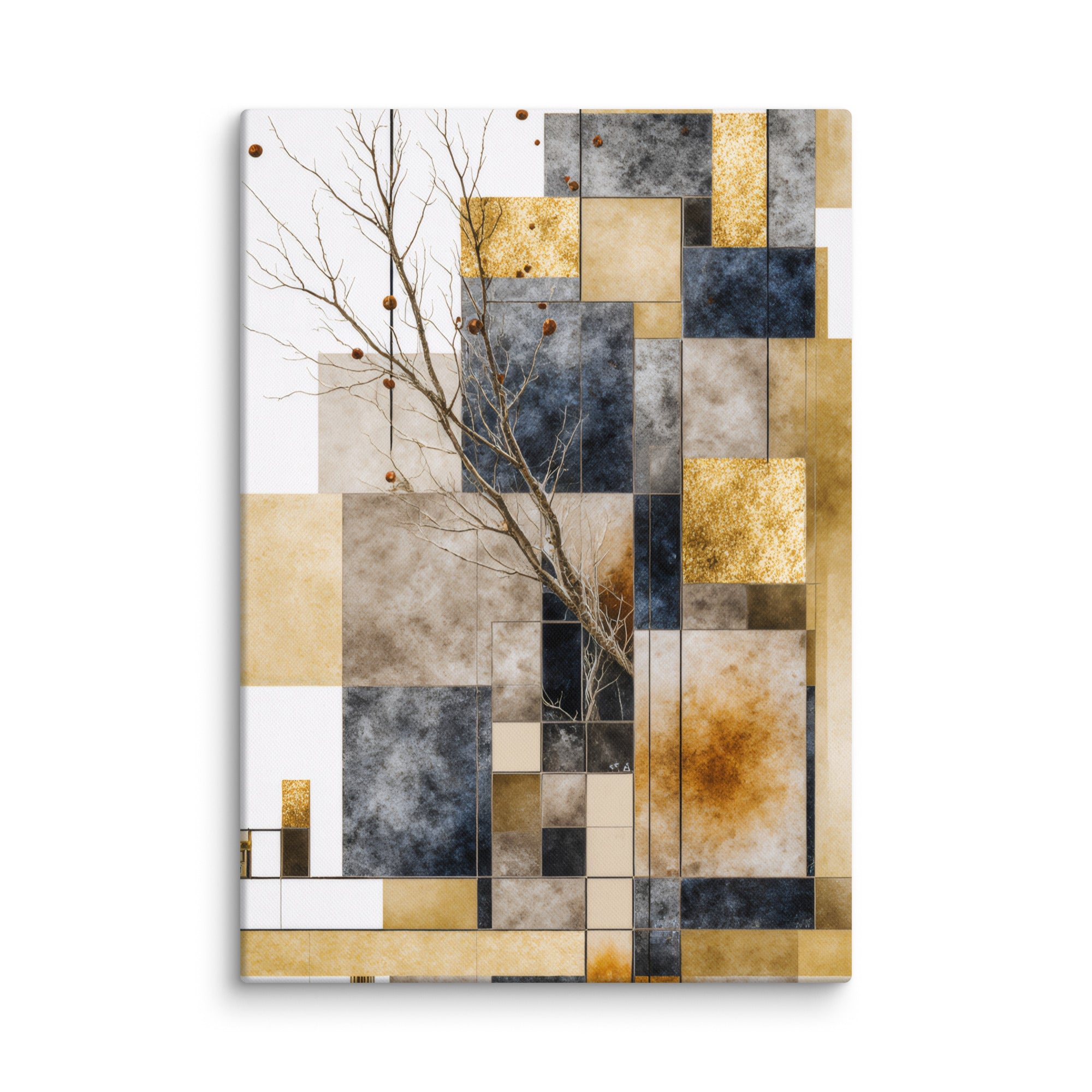 Scorie canvas print with product details shown in 40 x 55 inch statement piece