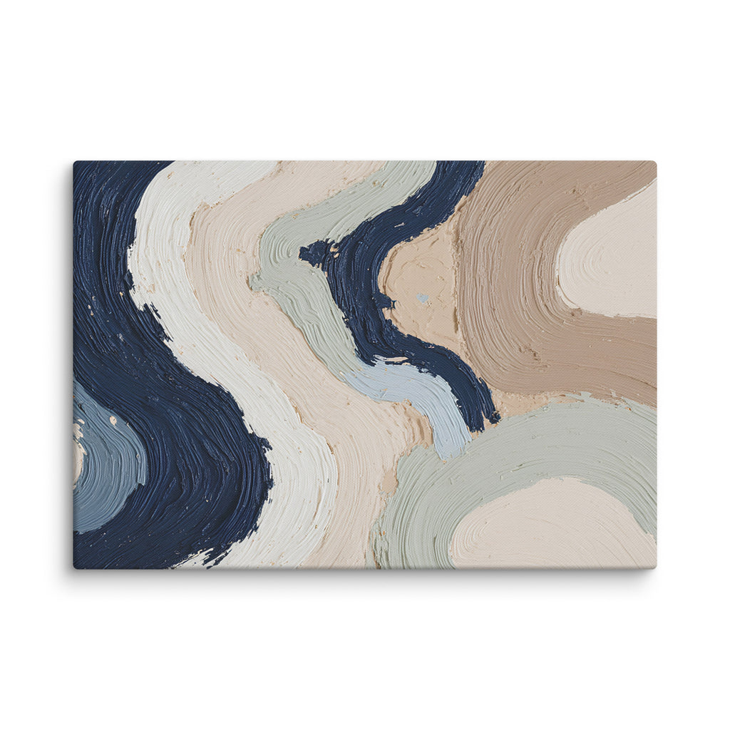 Marl canvas artwork with pale stone and soft clay tones with subtle visual texture, shown on white.