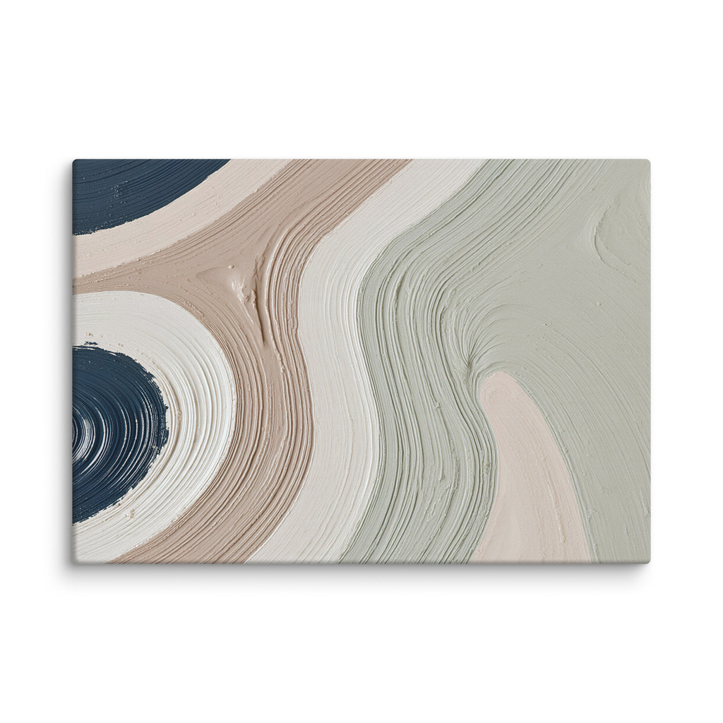 Talus canvas artwork with angular rock-like forms and deep charcoal contrasts, shown on white.