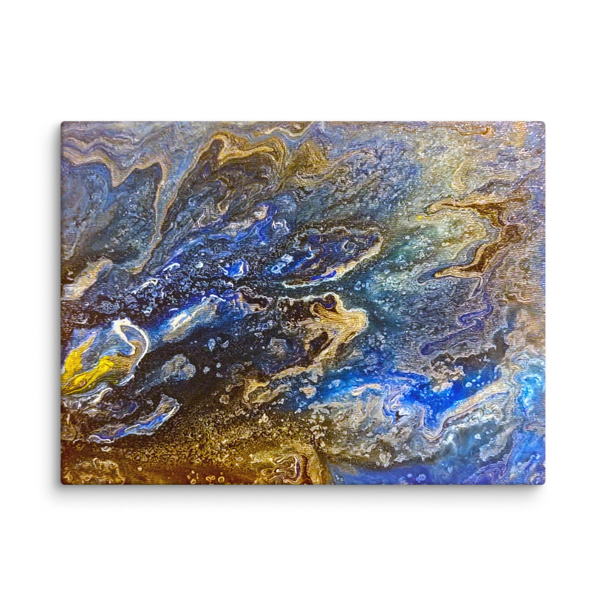 Distant Life canvas print with product details shown in 20 x 60 inch statement piece