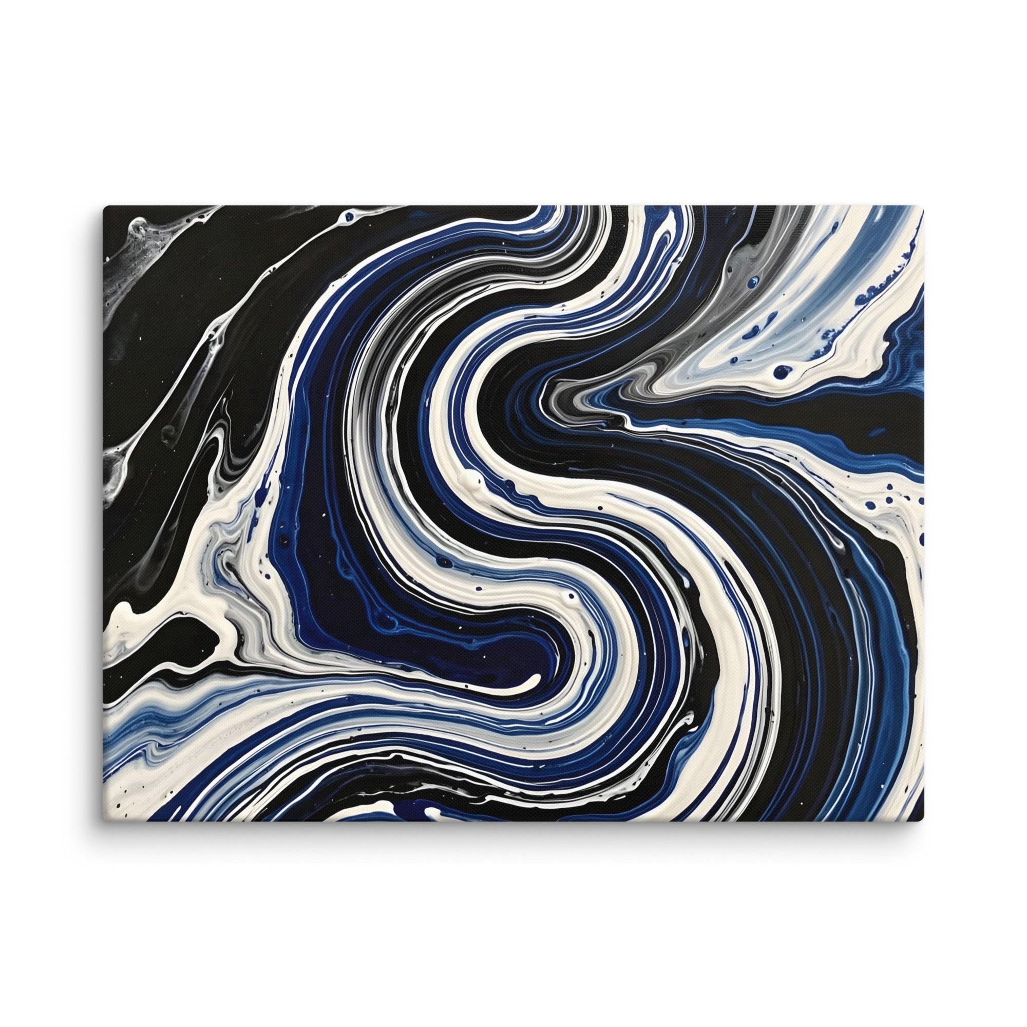 Midnight Surge canvas print with product details shown in 20 x 60 inch statement piece