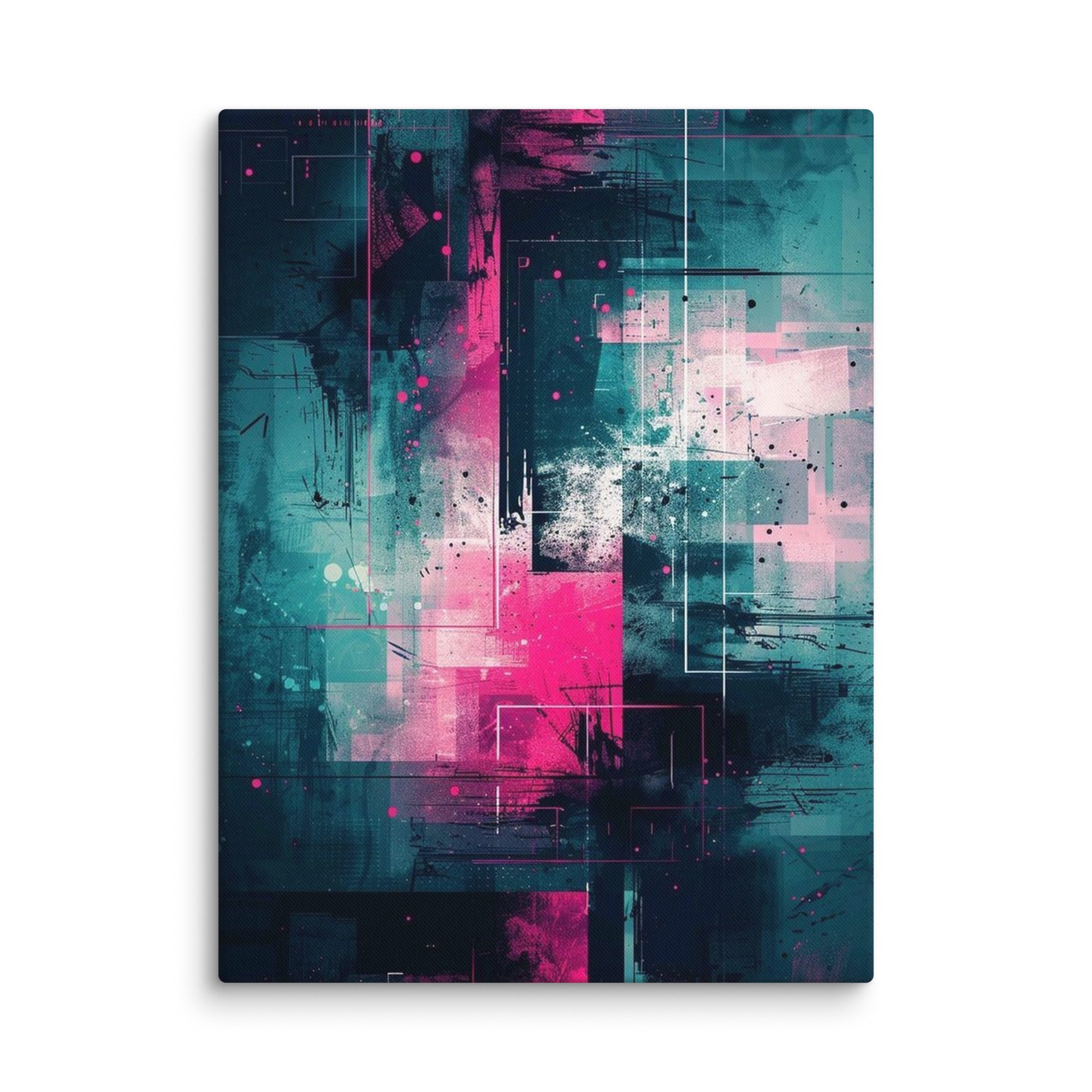 Neona canvas print with product details shown in 20 x 60 inch statement piece