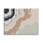 Spall canvas artwork with fractured stone-like layers and linear fissures, shown on white.
