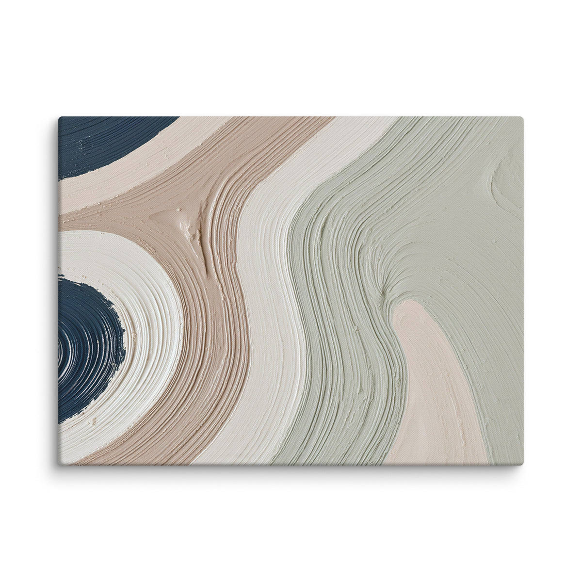 Talus canvas artwork with angular rock-like forms and deep charcoal contrasts, shown on white.