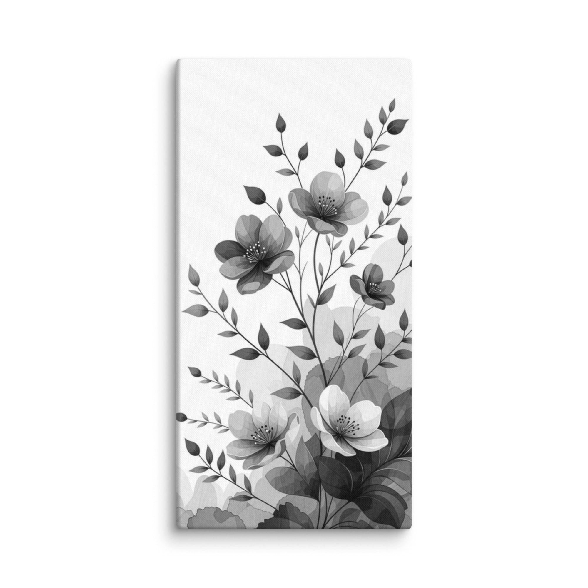 Velours Noir Black And White Floral Wall Art Mb Canvas premium quality wall art, timeless design many large sizes to chose from. ready to hang
