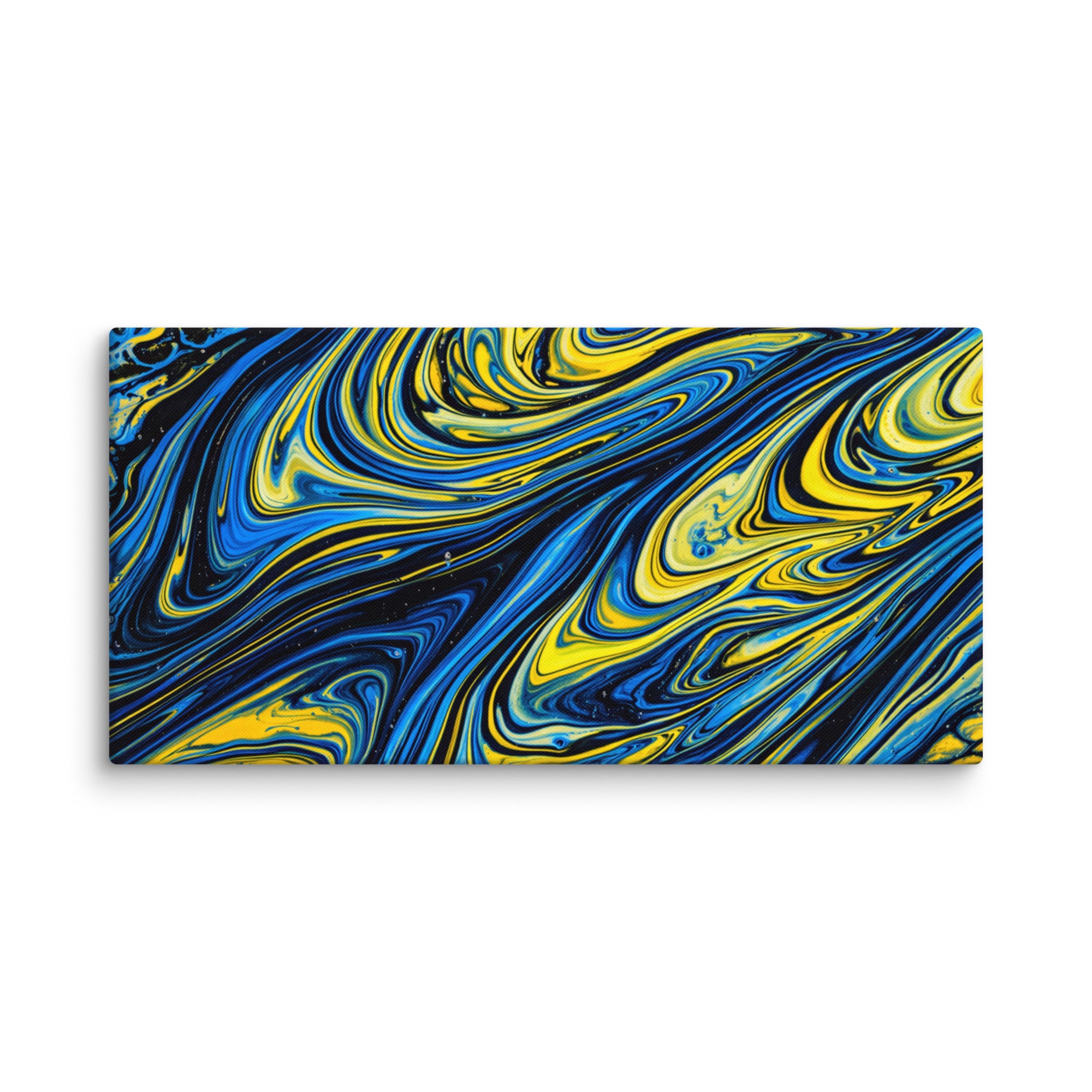 Coral canvas print with product details shown in 26 x 40 inch statement piece