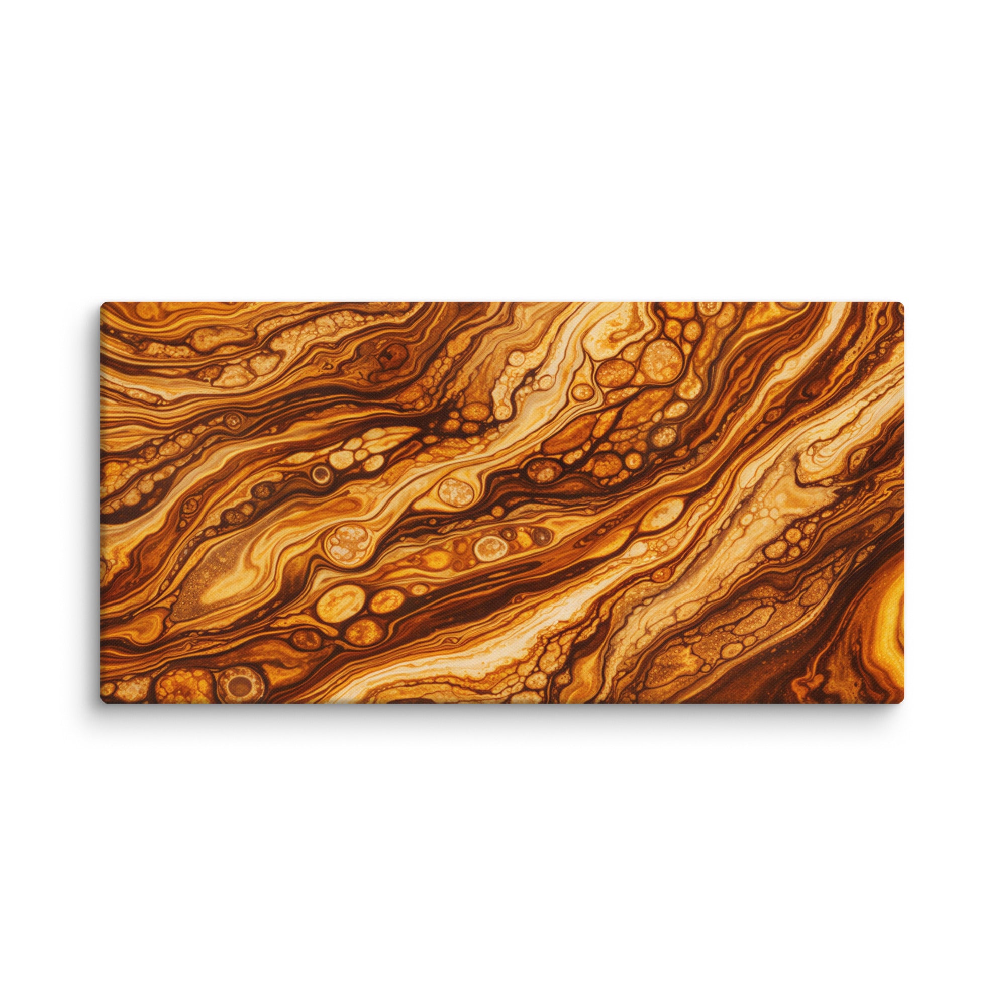 Molten Cells canvas print with product details shown in 26 x 26 inch large size