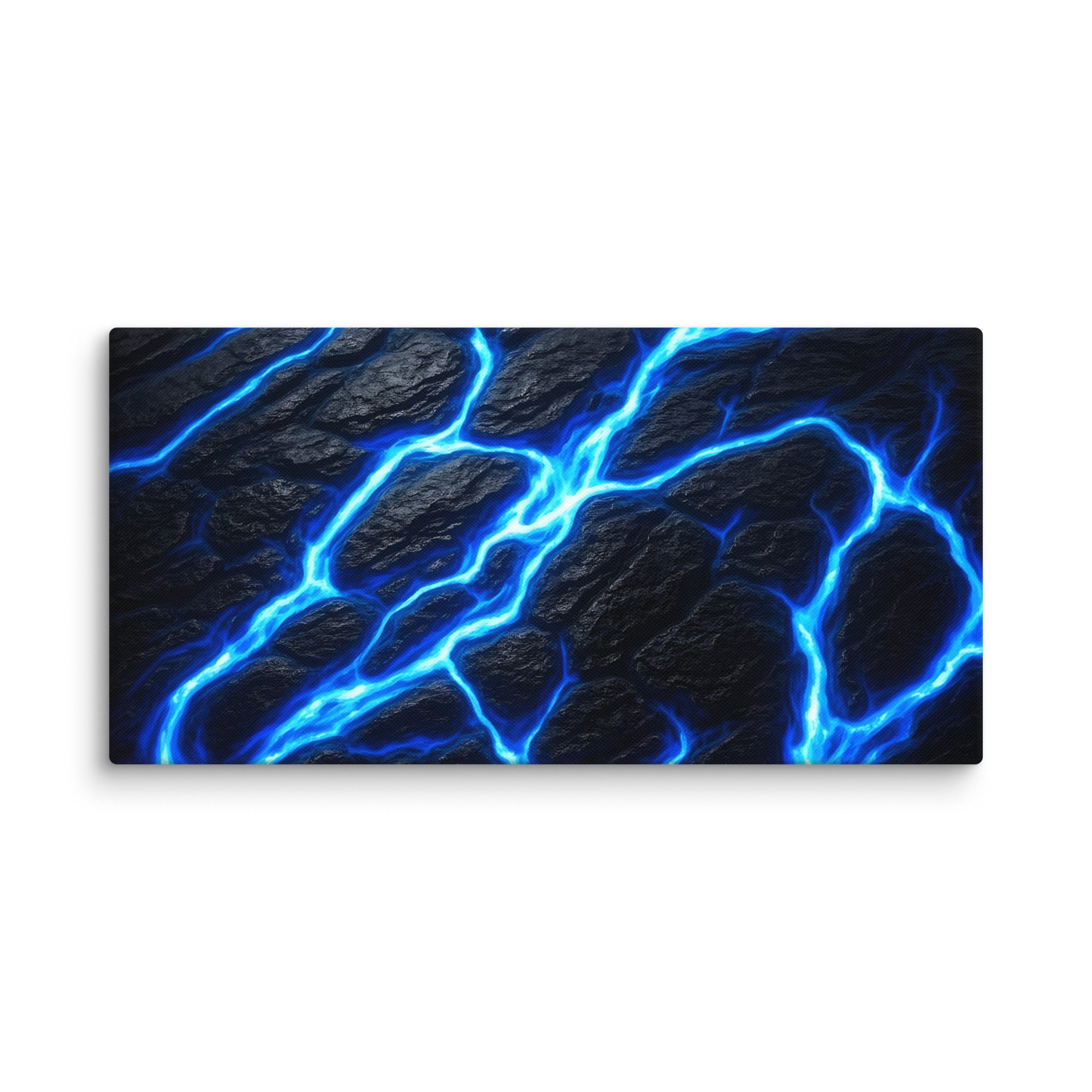 Fissure canvas print with product details shown in 37 x 37 inch statement piece