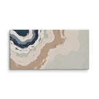 Spall canvas artwork with fractured stone-like layers and linear fissures, shown on white.