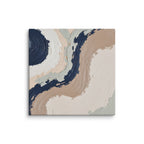 Loess canvas artwork with warm ochre, taupe and sandstone-like textures, shown on white.