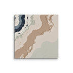 Spall canvas artwork with fractured stone-like layers and linear fissures, shown on white.