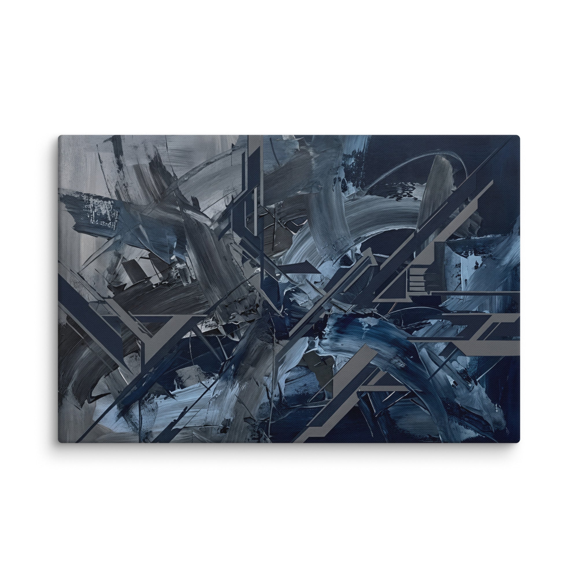 Torrent canvas urban shown in wall display view in 28 x 28 inch large size