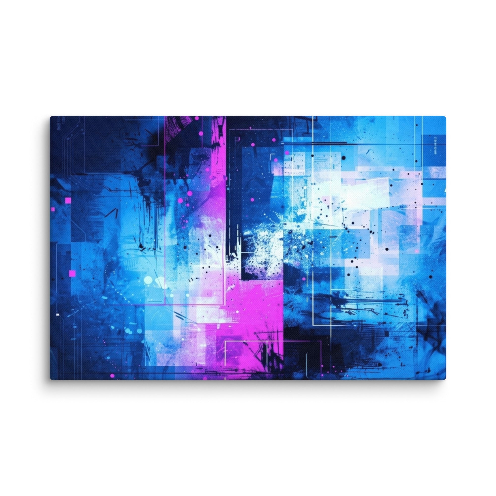 Canvas 'Neon wall art shown in wall display view in 24 x 32 inch large size
