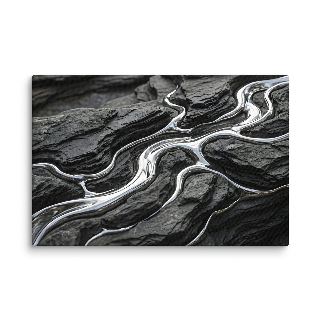 Basalt canvas print with product details shown in 26 x 26 inch large size