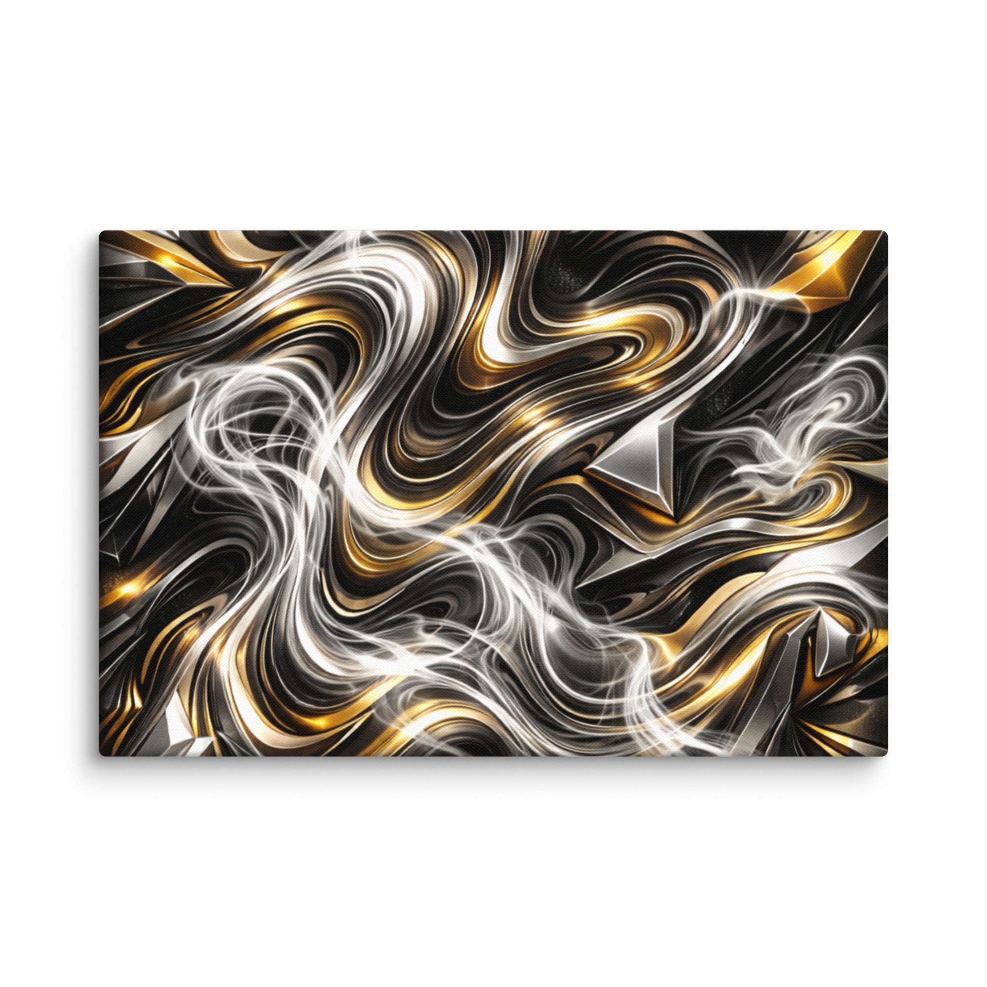 Ouro canvas print shown in wall display view in 24 x 32 inch large size