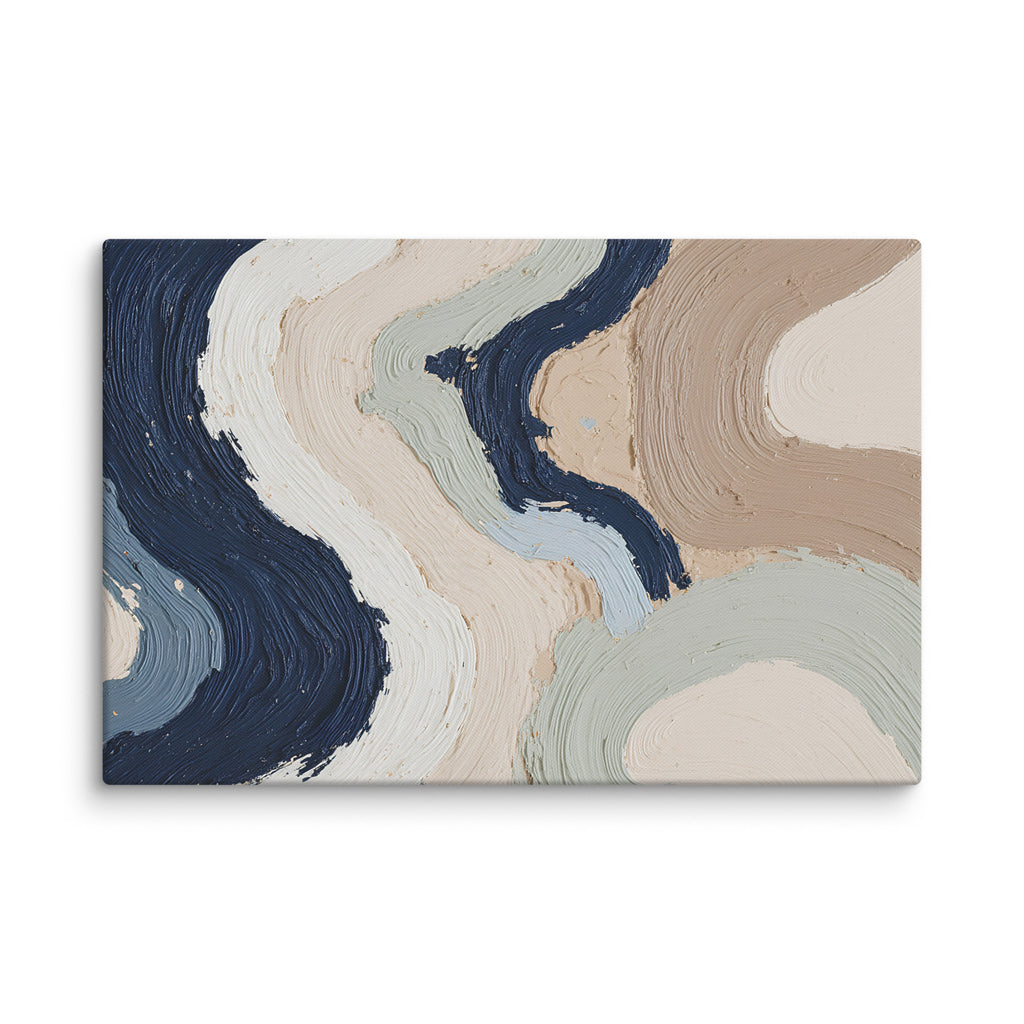 Marl canvas artwork with pale stone and soft clay tones with subtle visual texture, shown on white.