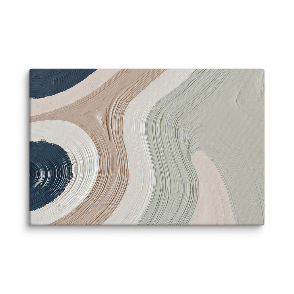 Talus canvas artwork with angular rock-like forms and deep charcoal contrasts, shown on white.