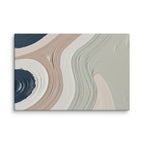 Talus canvas artwork with angular rock-like forms and deep charcoal contrasts, shown on white.