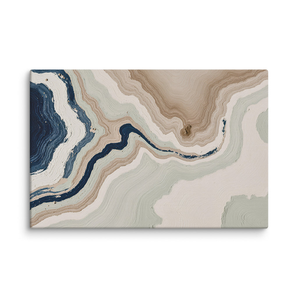 Terrace canvas artwork with stepped stone-like shelves and warm mineral gradients, shown on white.