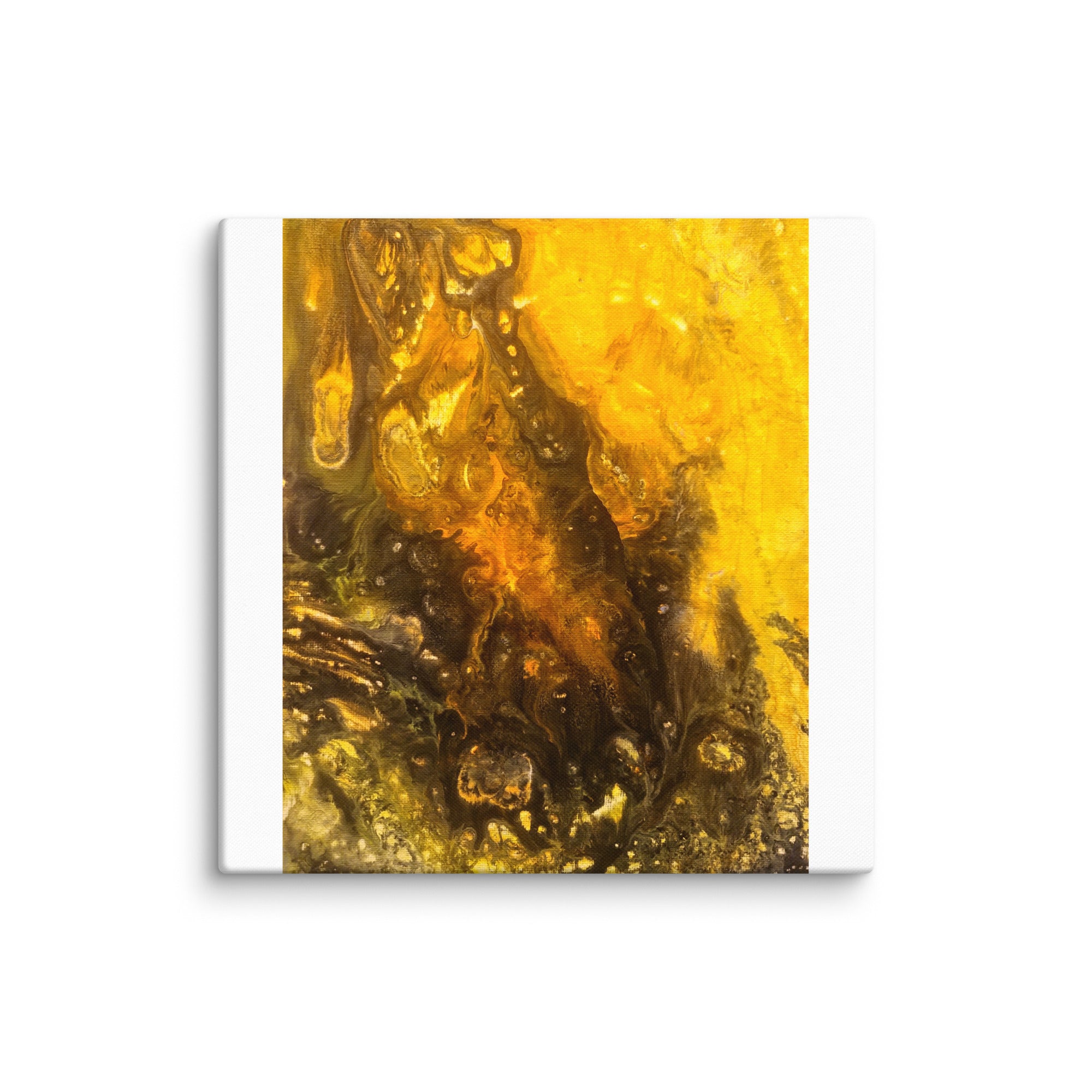 Flame canvas print shown in wall display view in 28 x 40 inch statement piece