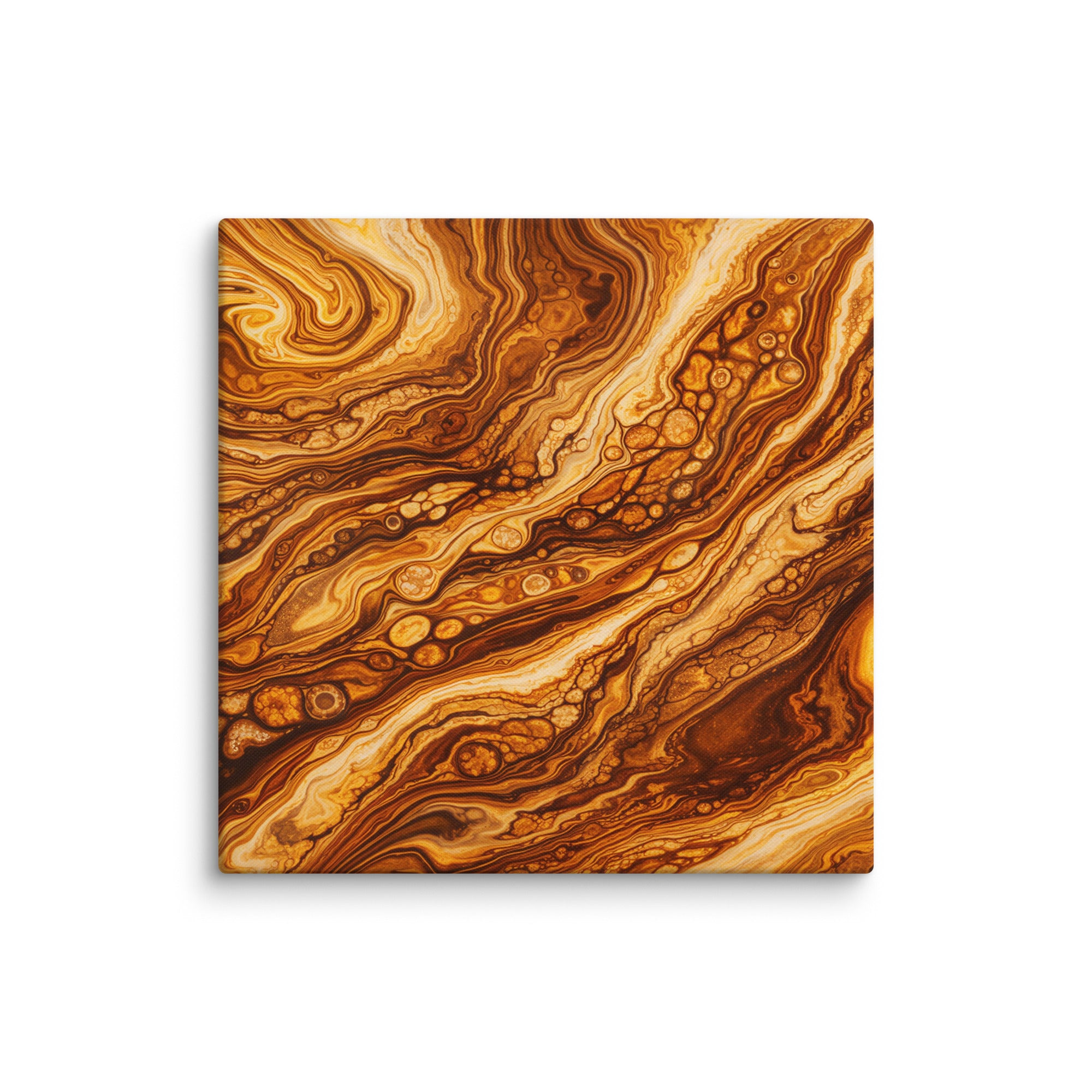 Molten Cells canvas print shown in wall display view in 28 x 40 inch statement piece
