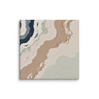 Spall canvas artwork with fractured stone-like layers and linear fissures, shown on white.